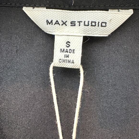 MAX STUDIO | Black Button Front Shirt Dress Minimalist NWT | Small - Picture 6 of 9